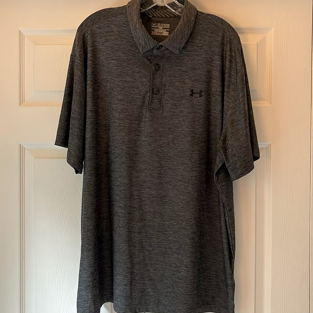 UA Men’s gray/black polo.
